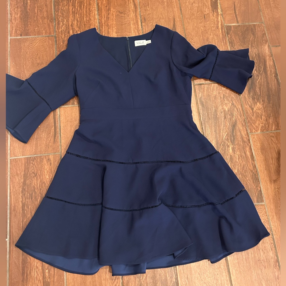 Eliza J size 16 navy flouncy dress - Picture 1 of 2
